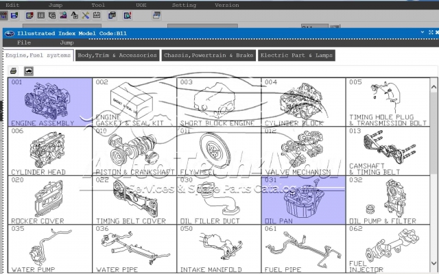 Subaru parts catalog