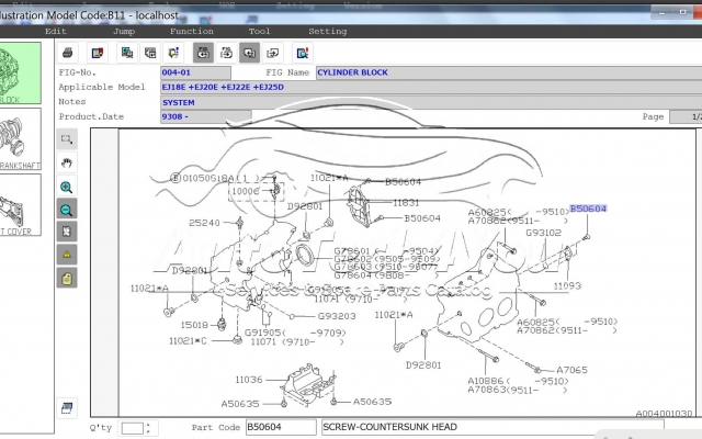 Subaru parts catalog