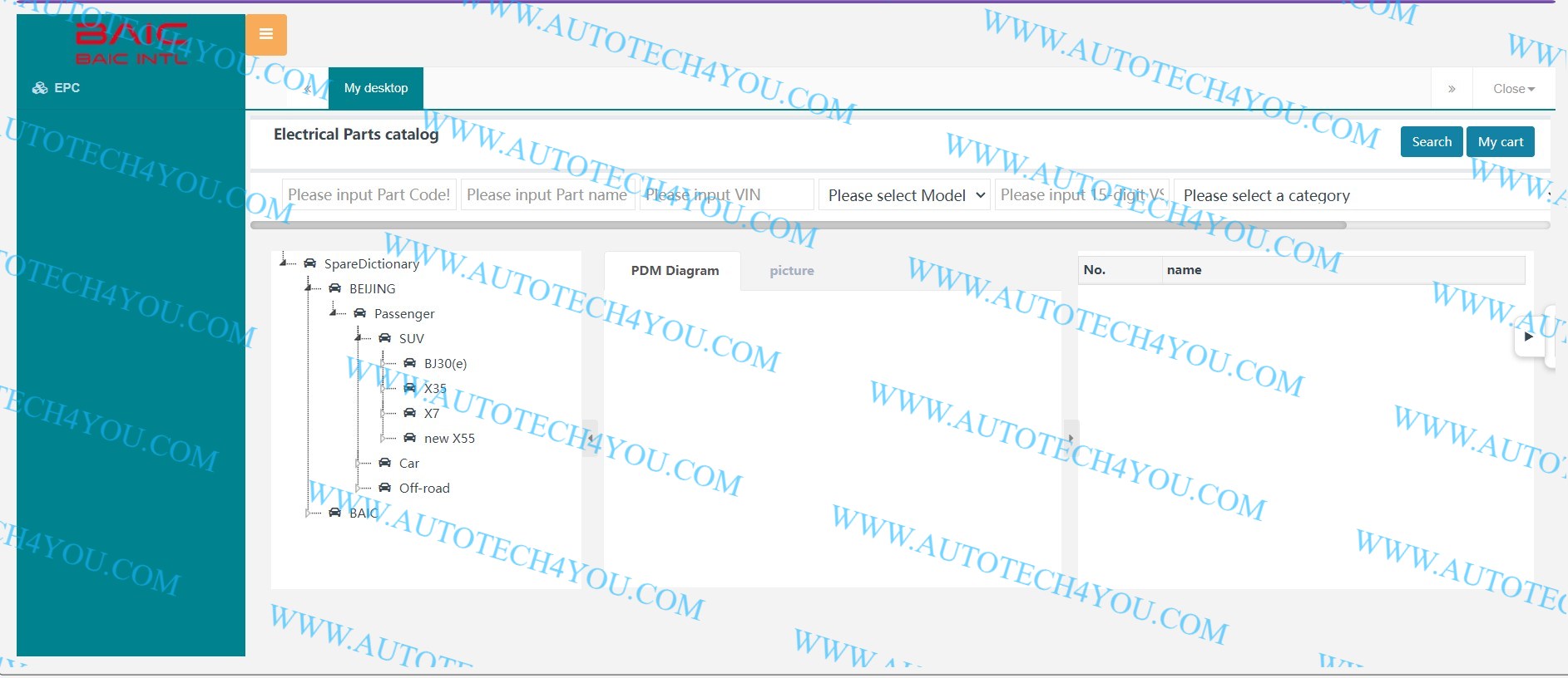 BAIC EPC Online 2027 Spare Parts Catalog 